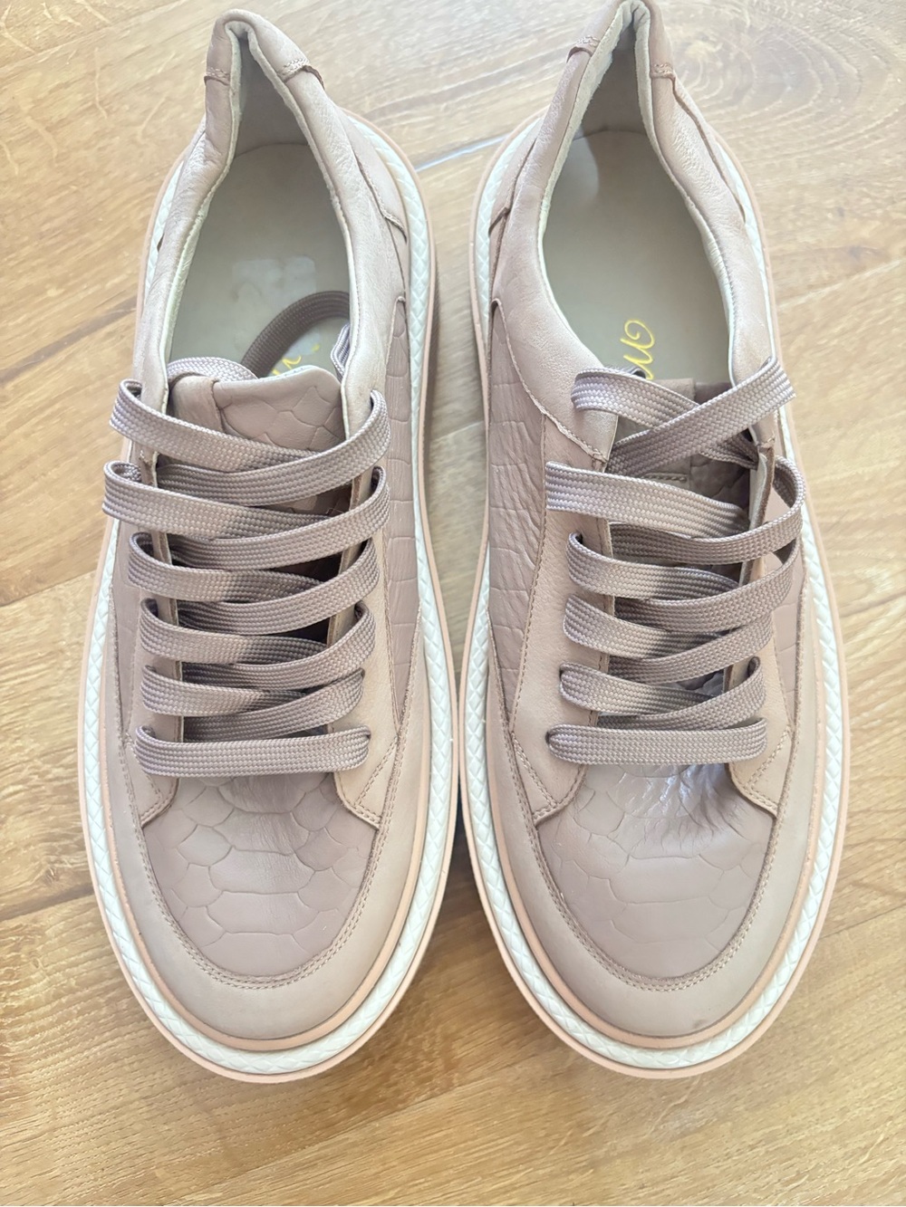 M-Lex Neutral Platform Leather Sneakers python embossed chunky
